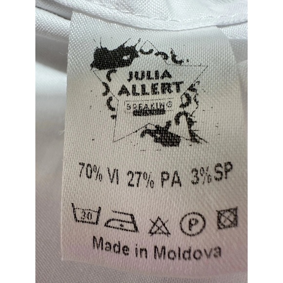 Julia Allert Shirt Womens Large White Oversized Long Sleeve Shirt Embroidery - Picture 9 of 12